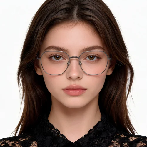 Lunettes ovales en métal gris #BS2012-1474