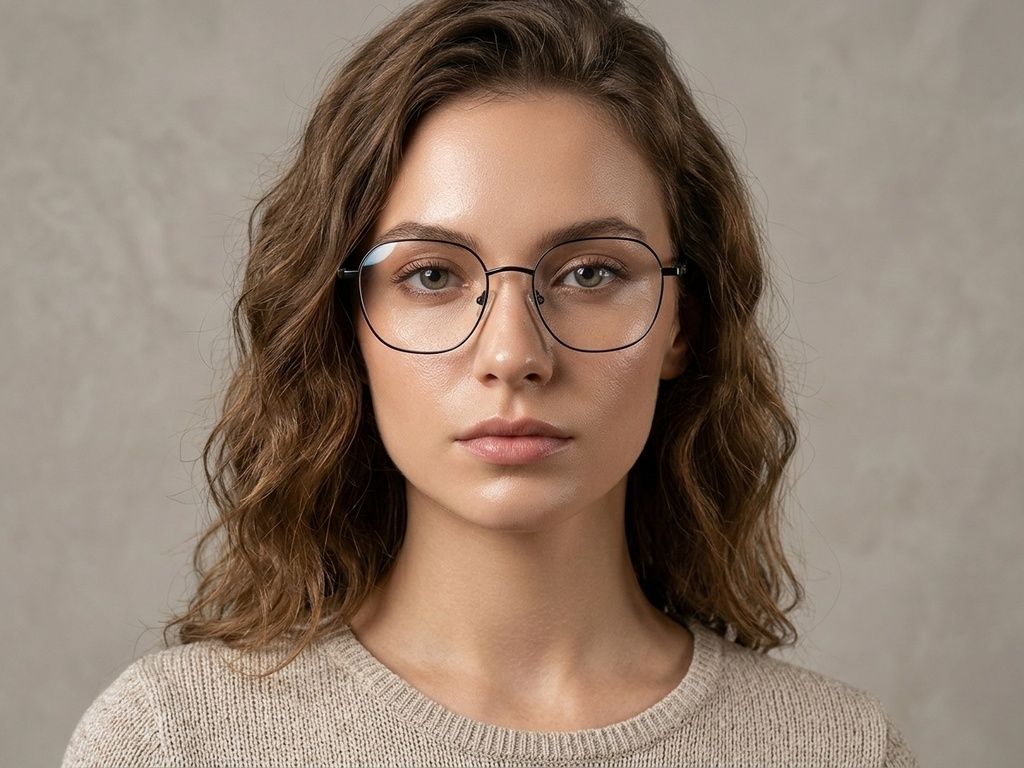 Ovale schwarze Metallbrille #BS2012-1475