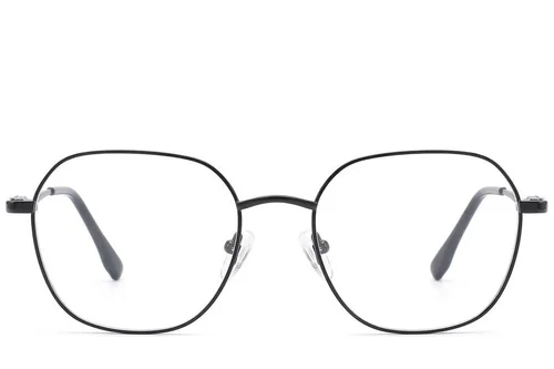 Lunettes ovales en métal noir #BS2012-1475