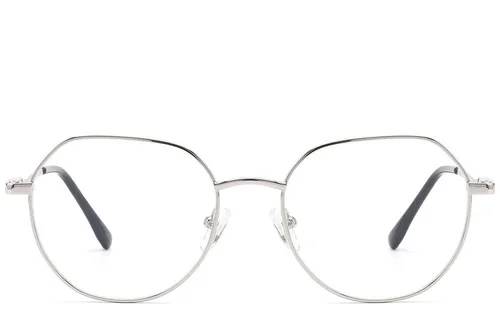 Lunettes géométriques en métal argenté #BS2012-1482