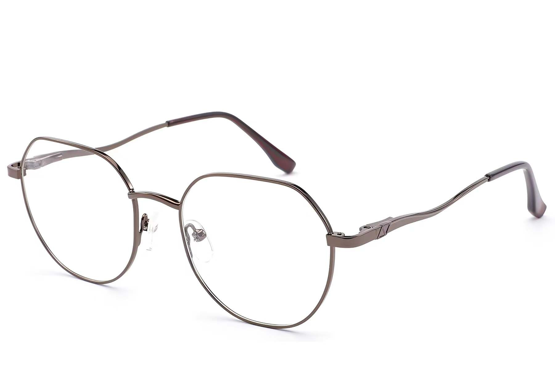 Lunettes géométriques en métal marron #BS2012-1483