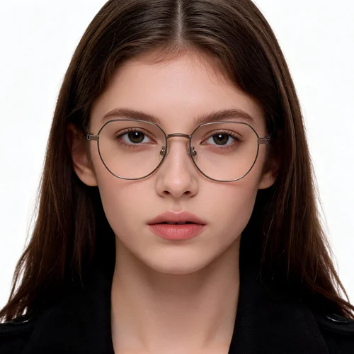 Lunettes géométriques en métal marron #BS2012-1483