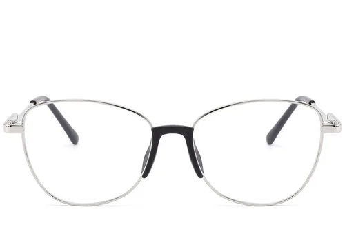 Lunettes papillon en métal argenté #BS2012-1494