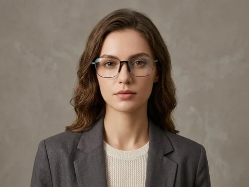 Lunettes ovales en métal gris #BS2012-1504