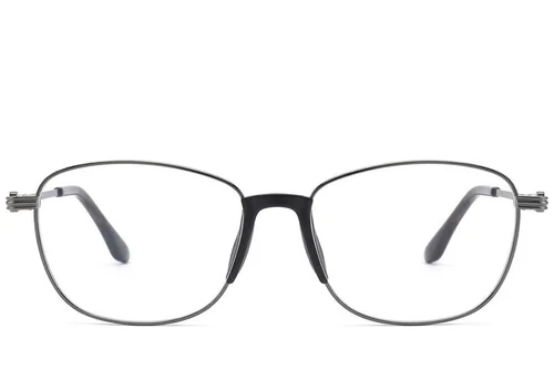 Lunettes ovales en métal gris #BS2012-1504