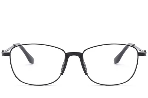 Lunettes ovales en métal noir #BS2012-1505