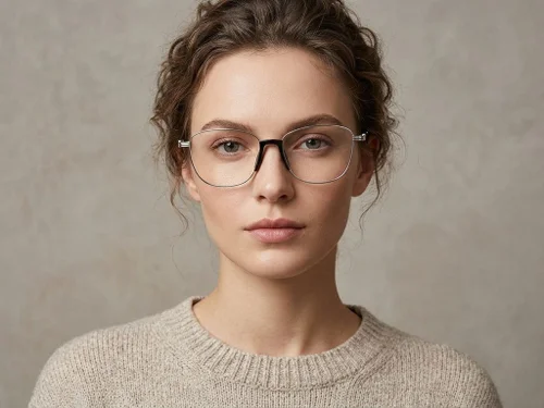 Lunettes ovales en métal argenté #BS2012-1506