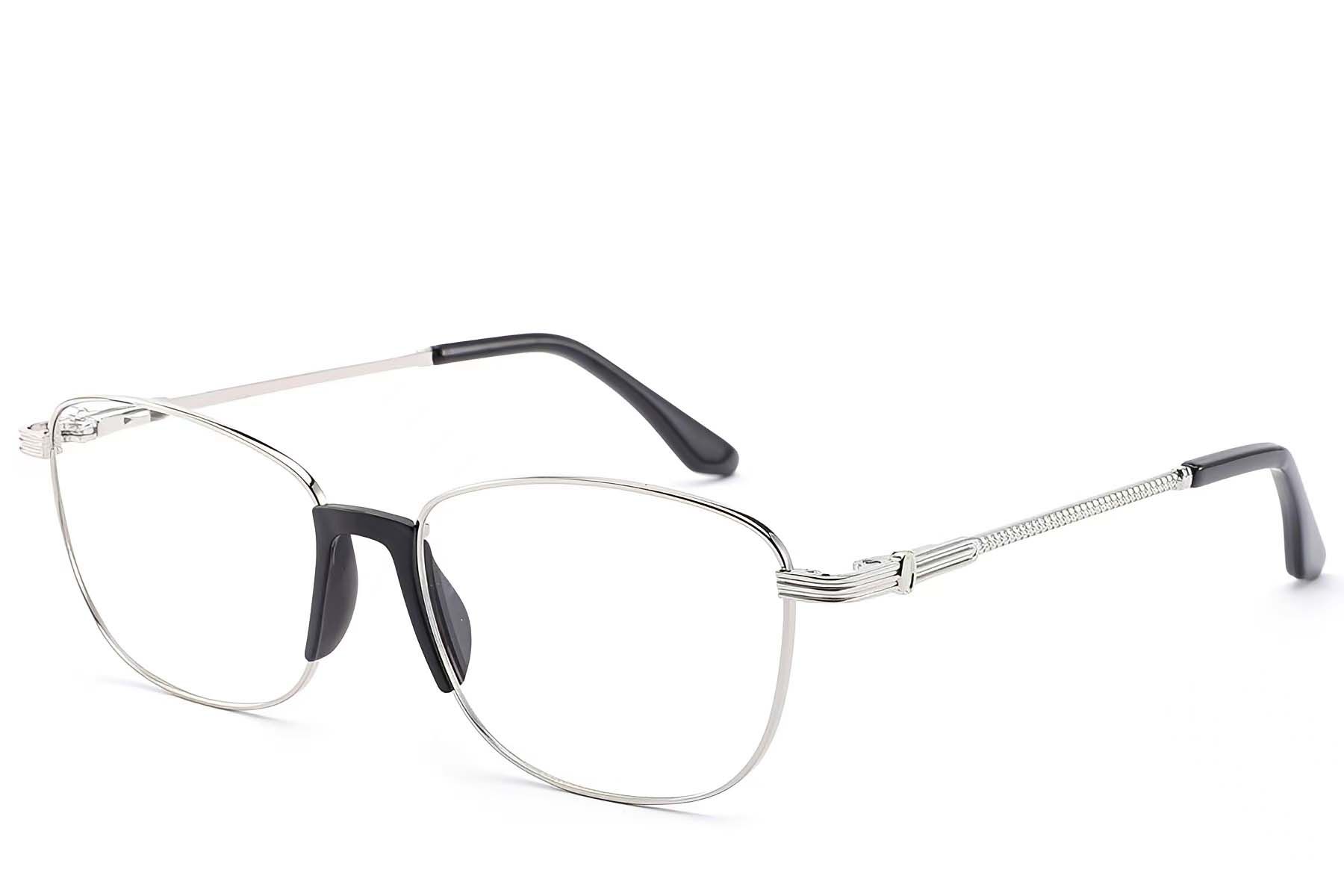 Oval Silver Metal Glasses #BS2012-1506