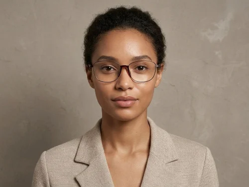 Lunettes ovales en métal marron #BS2012-1507
