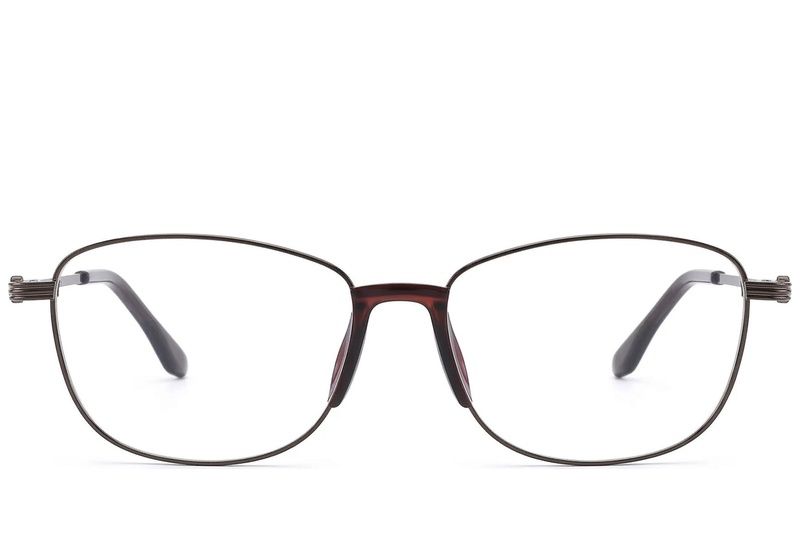 Oval Brown Metal Glasses #BS2012-1507