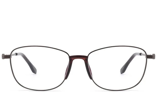 Lunettes ovales en métal marron #BS2012-1507