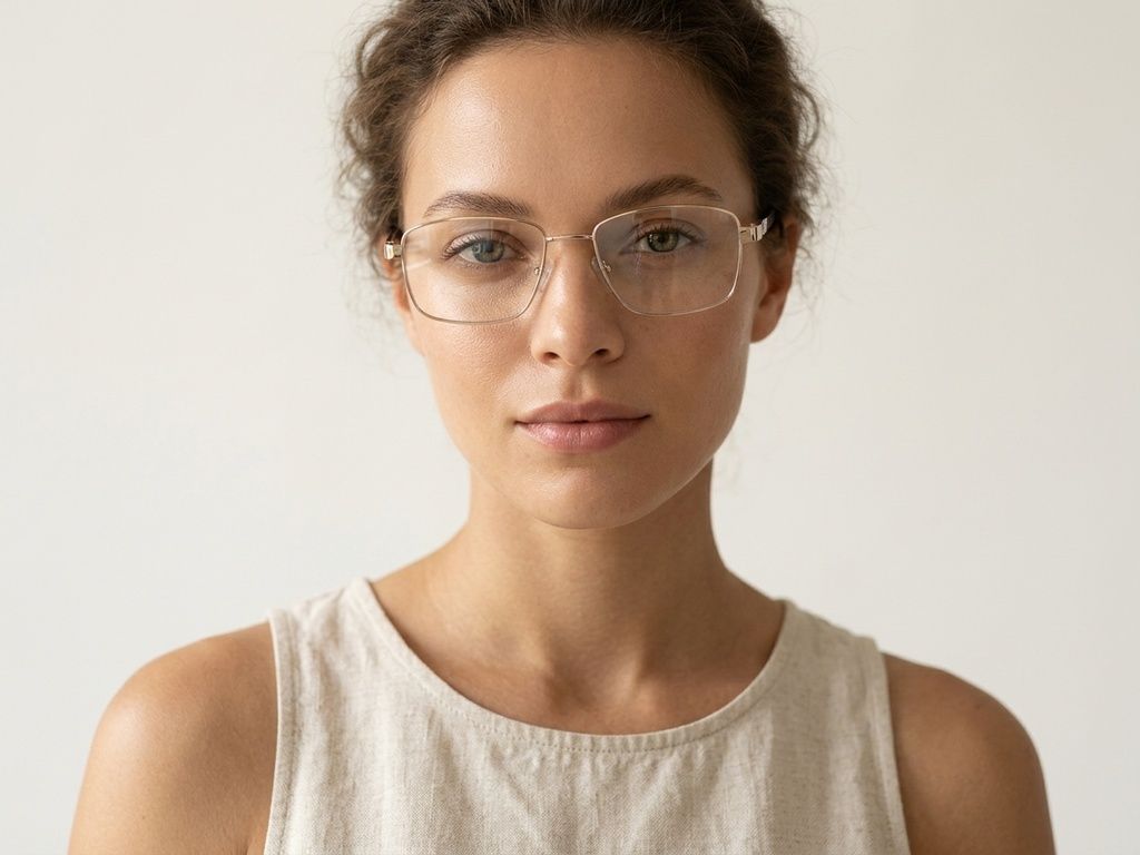 Lunettes rectangulaires en métal doré #BS2012-1527