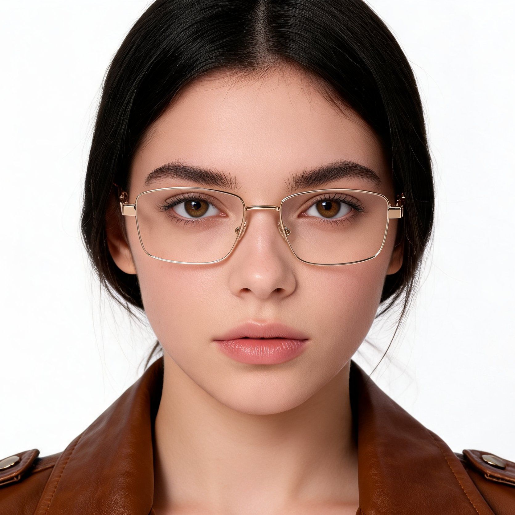 Rectangular Golden Metal Glasses #BS2012-1527