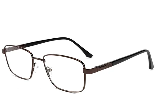 Lunettes rectangulaires en métal brun #BS2012-1528