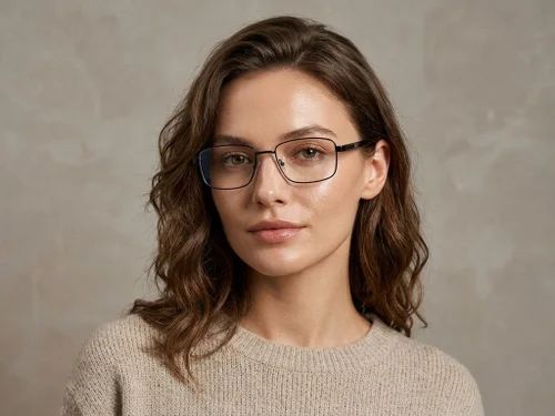 Lunettes rectangulaires en métal noir #BS2012-1530