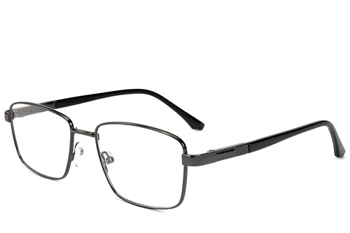 Lunettes rectangulaires en métal gris #BS2012-1531