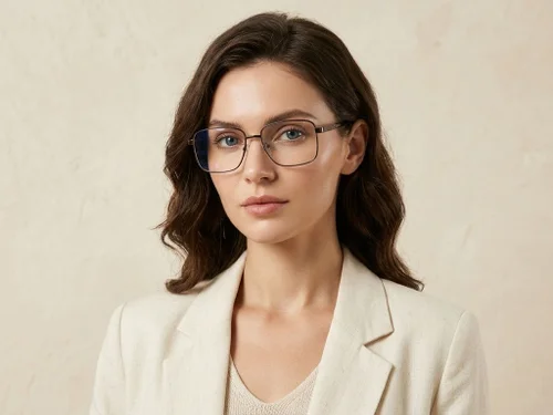 Lunettes rectangulaires en métal brun #BS2012-1533