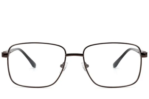 Lunettes rectangulaires en métal brun #BS2012-1533