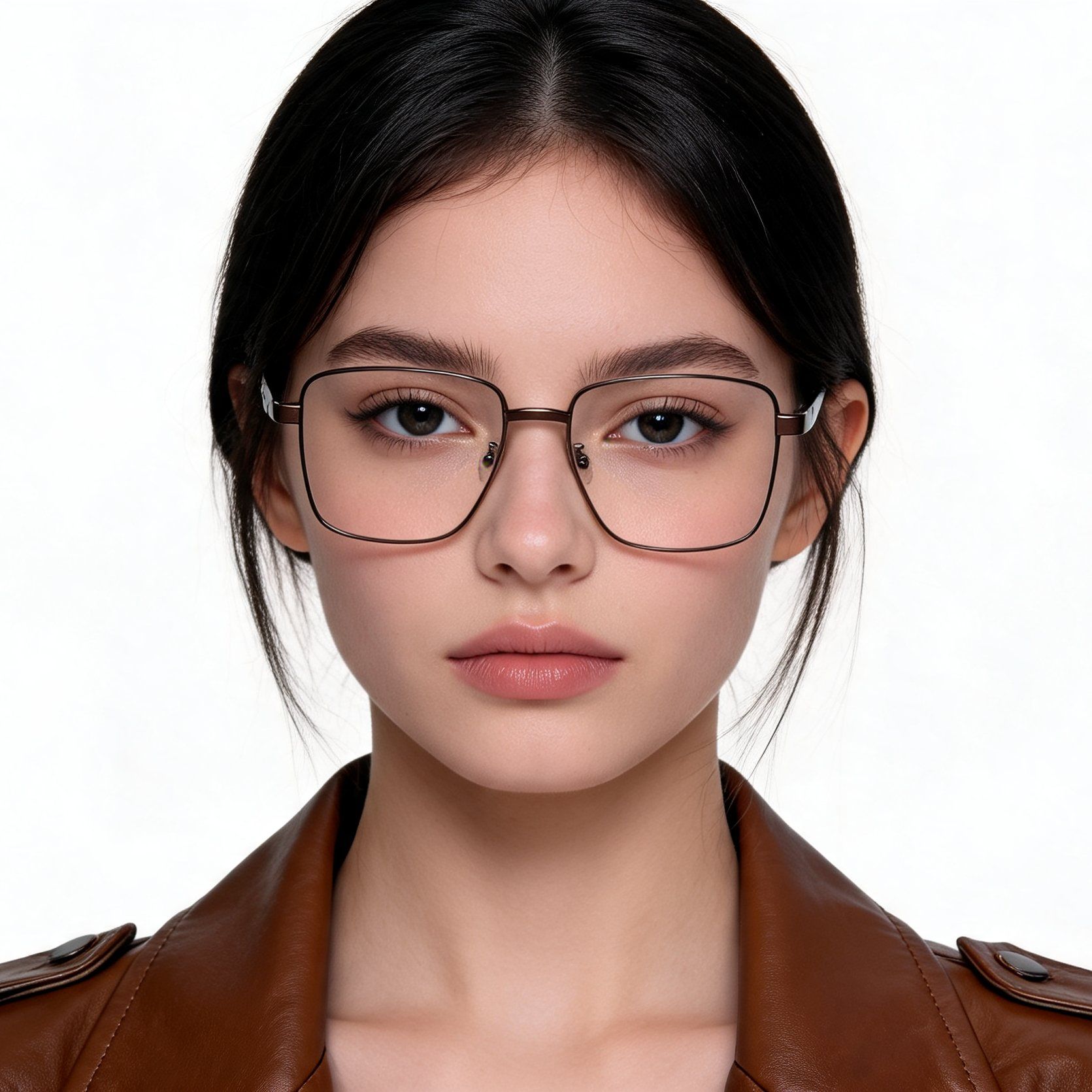Rectangular Brown Metal Glasses #BS2012-1533