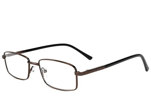 Lunettes rectangulaires en métal brun #BS2012-1538