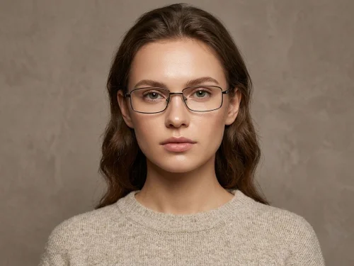 Lunettes rectangulaires en métal gris #BS2012-1541