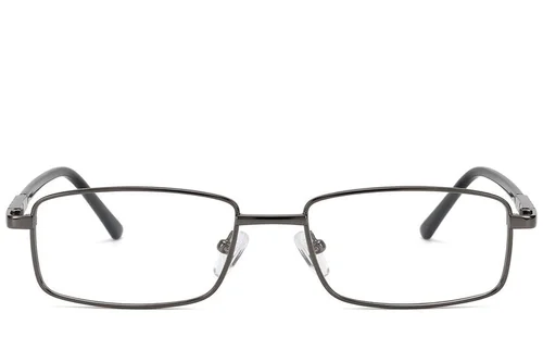 Lunettes rectangulaires en métal gris #BS2012-1541