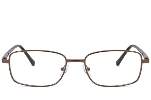 Lunettes rectangulaires en métal brun #BS2012-1543