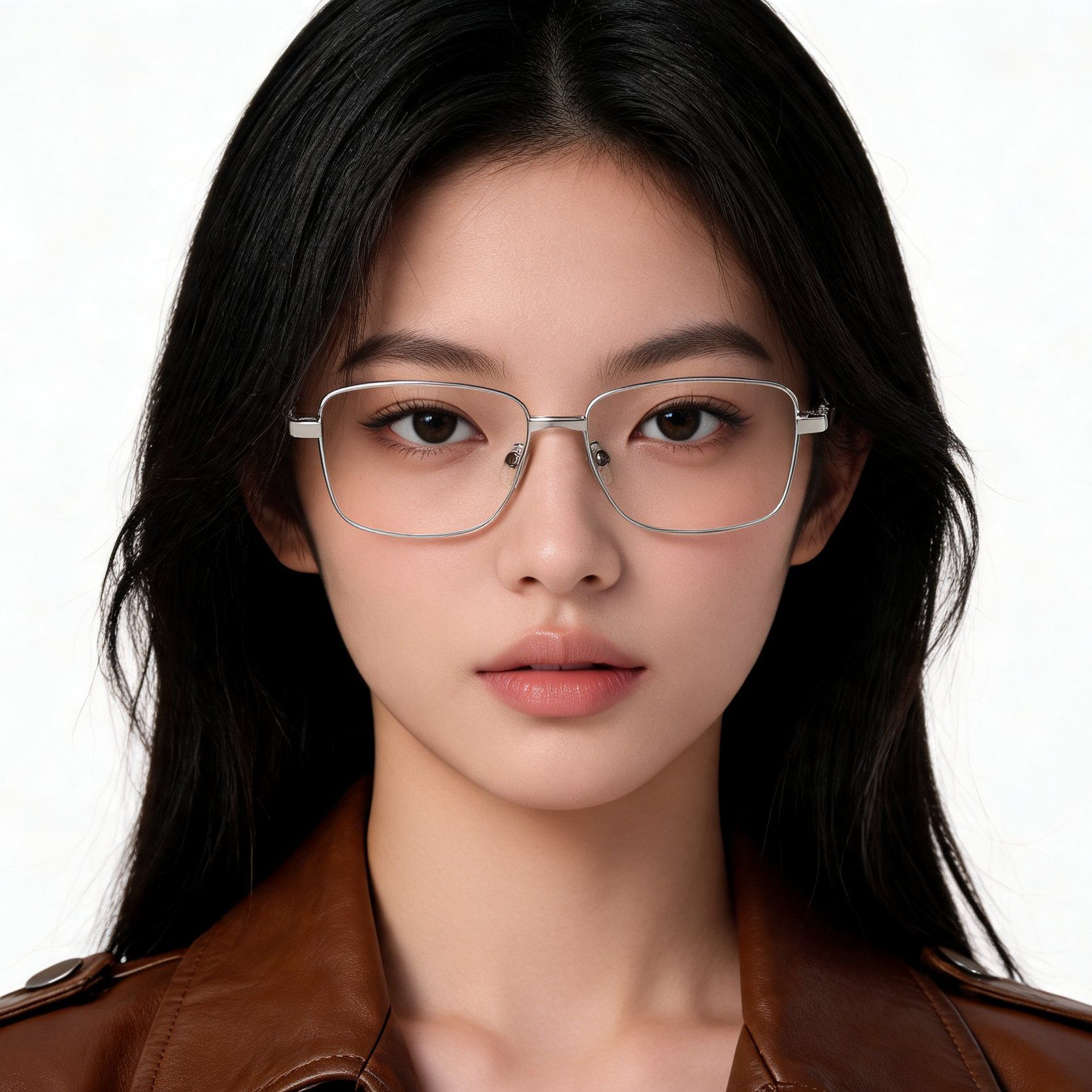 Lunettes rectangulaires en métal argenté #BS2012-1544