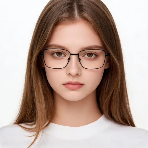 Lunettes rectangulaires en métal noir #BS2012-1545