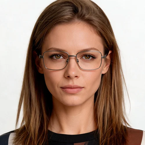 Lunettes rectangulaires en métal gris #BS2012-1546