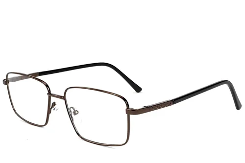 Lunettes rectangulaires en métal brun #BS2012-1548