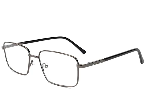 Lunettes rectangulaires en métal gris #BS2012-1551