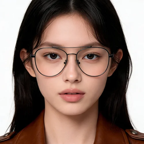 Aviator Grey Metal Glasses #BS2012-1556