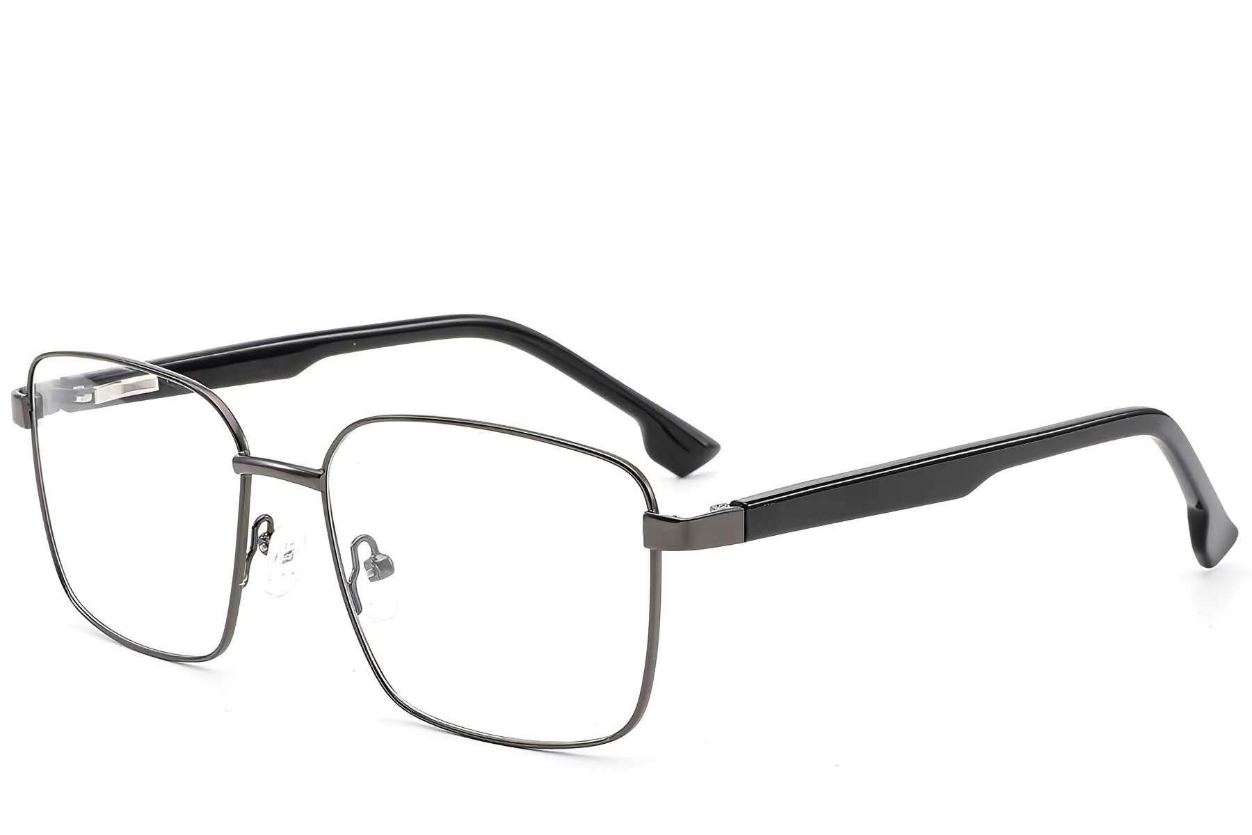 Rectangular Grey Metal Glasses #BS2012-1558