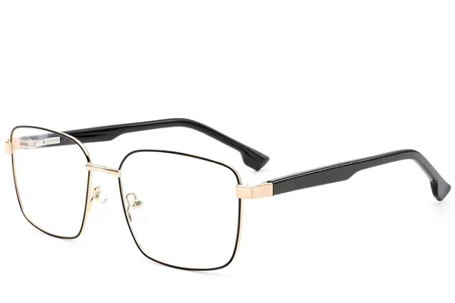 Lunettes rectangulaires en métal noir #BS2012-1562