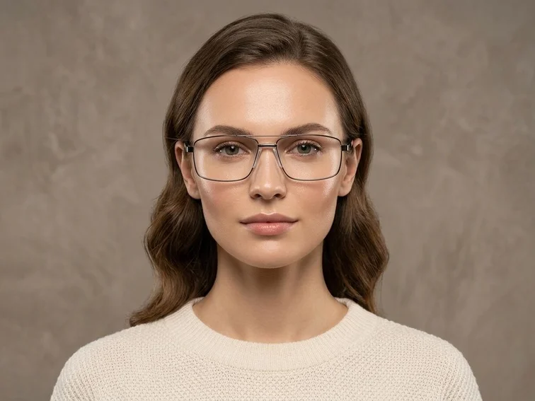 Aviator-Brille aus grauem Metall #BS2012-1564