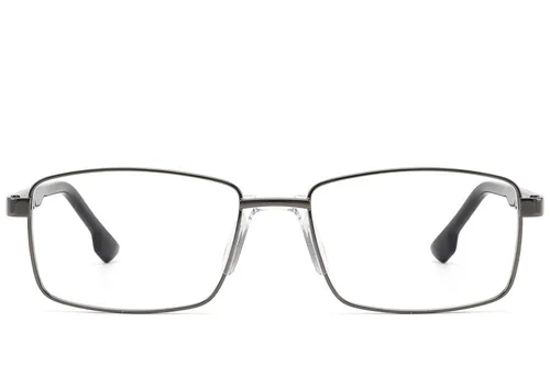Lunettes rectangulaires en métal gris #BS2012-1570