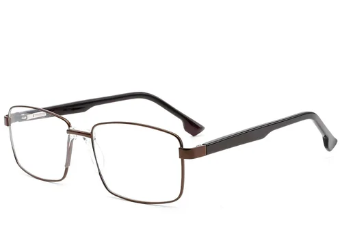 Lunettes rectangulaires en métal brun #BS2012-1572