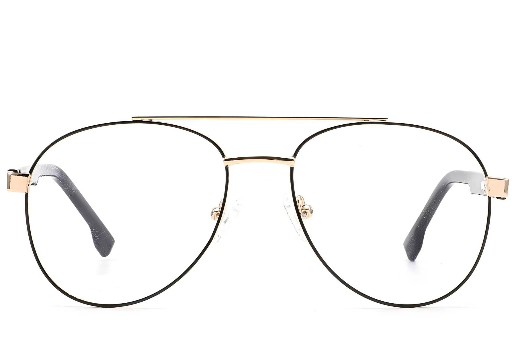 Aviator-Brille aus schwarzem Metall #BS2012-1586