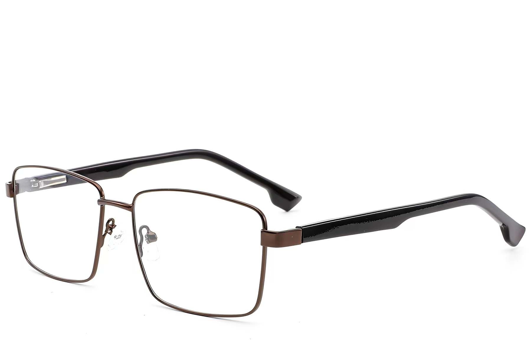 Rectangular Brown Metal Glasses #BS2012-1590