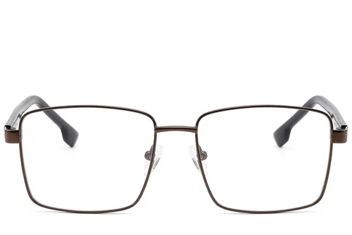 Lunettes rectangulaires en métal brun #BS2012-1590