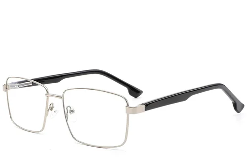 Lunettes rectangulaires en métal argenté #BS2012-1591