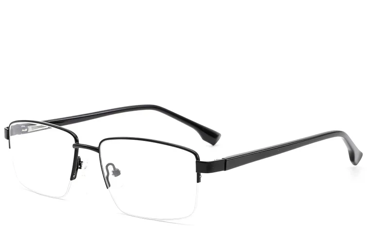 Halbrandlose schwarze Metallbrille #BS2012-1593