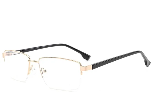 Lunettes semi-cerclées en métal doré #BS2012-1595