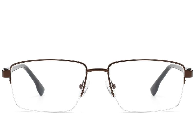 Occhiali semi-senza montatura in metallo marrone #BS2012-1596