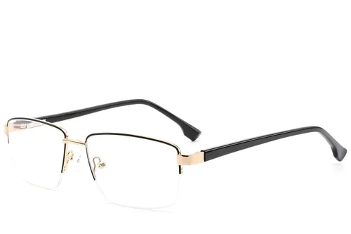 Lunettes semi-cerclées en métal noir #BS2012-1598