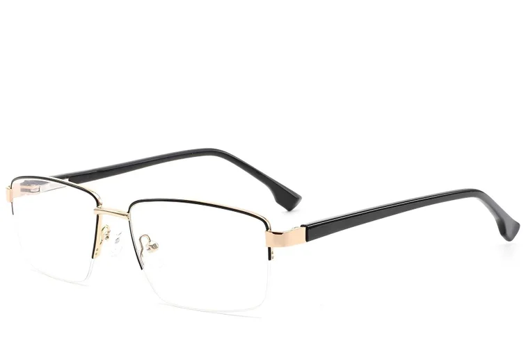 Halbrandlose schwarze Metallbrille #BS2012-1598