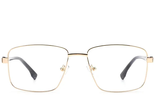 Lunettes rectangulaires en métal doré #BS2012-1601