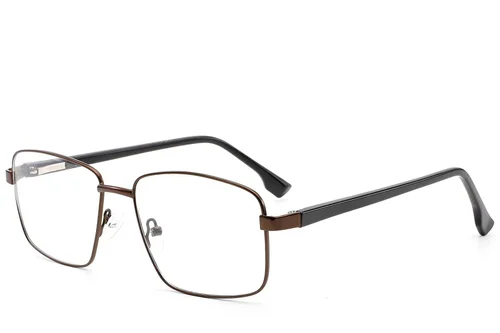 Lunettes rectangulaires en métal brun #BS2012-1602
