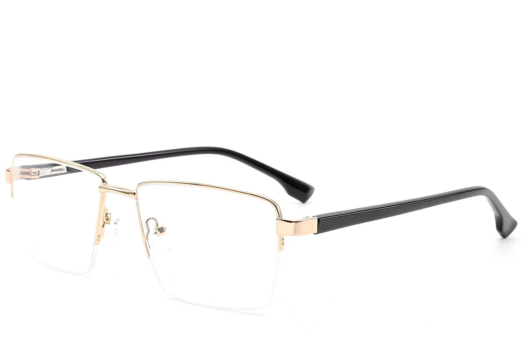 Lunettes semi-cerclées en métal doré #BS2012-1607